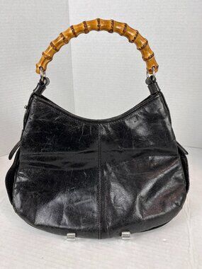 Women's Black leather Prague Top handle Bag